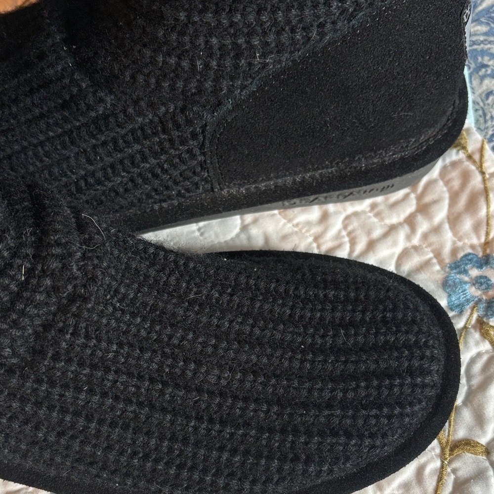 BearPaw Black Knit Tall Winter Boots Size 9 - Picture 4 of 11